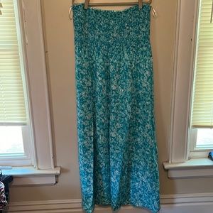 Catos Flocked Strapless Maxi Dress